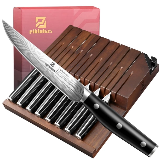 Juego de cuchillos para carne Piklohas con organizador de cajones, 8 piezas, acero alemán