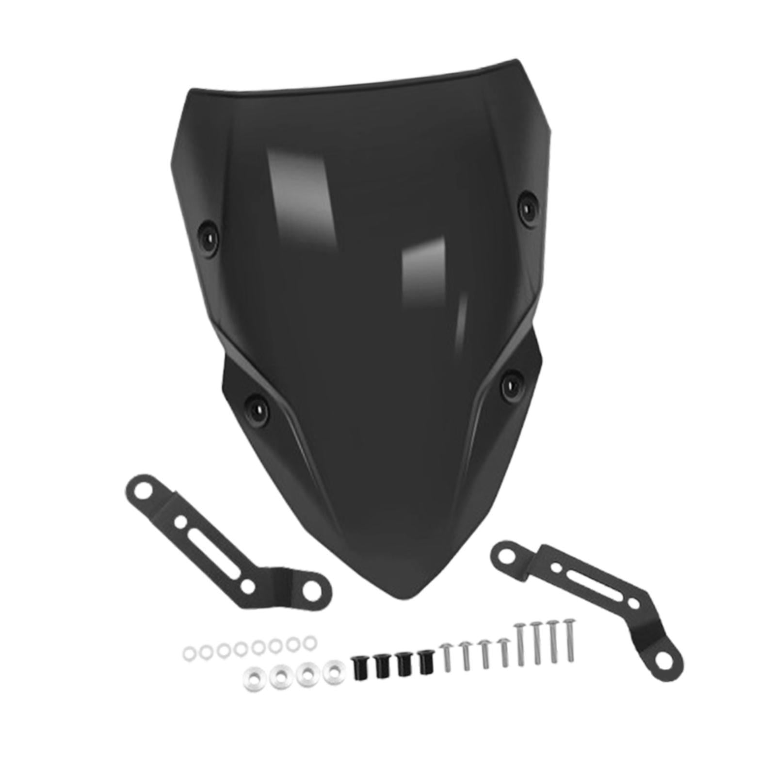 Magideal - Motocicleta Parabrisas De Viento Protección Del Deflector Piezas De Reparación De La Pantalla De La Pantalla Del Cañón Para Z 500 Z500 Se 2024 2025 Negro