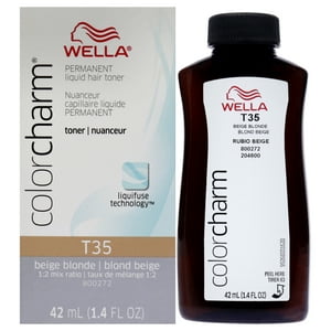 Wella - Tónico Líquido Permanente Color Charm -T35 Rubio Beige De Para Mujer - Tónico De 1,4 Oz