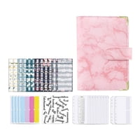 Magideal - Carpeta De Cuaderno De Material Cuero Pu Organizador De Planificador De Presupuesto Cubierta De Carpeta De 6 Anillas, Bolsillos De Carpeta, Hojas De Presupuest , Rosa