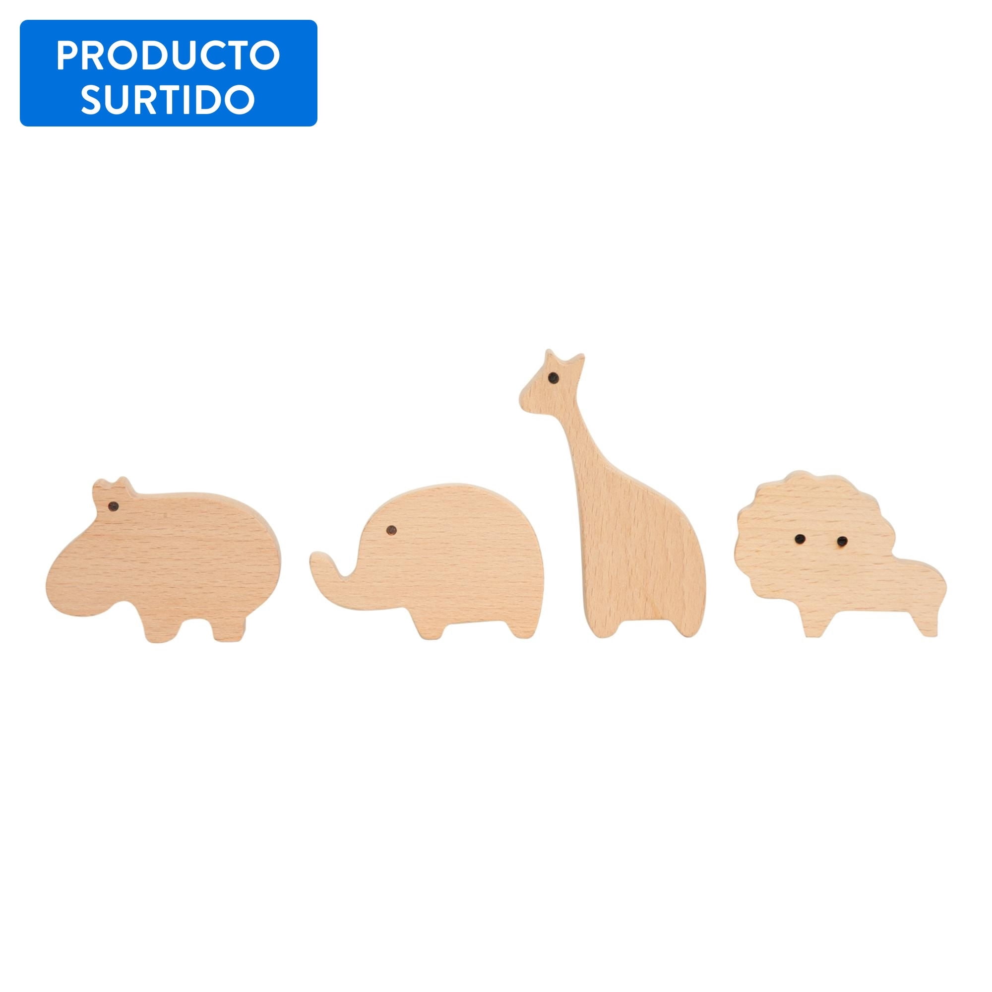 Juego De Colgador Ganchos De Pared Animales Madera Café, Producto Surtido 1 Un Mainstays