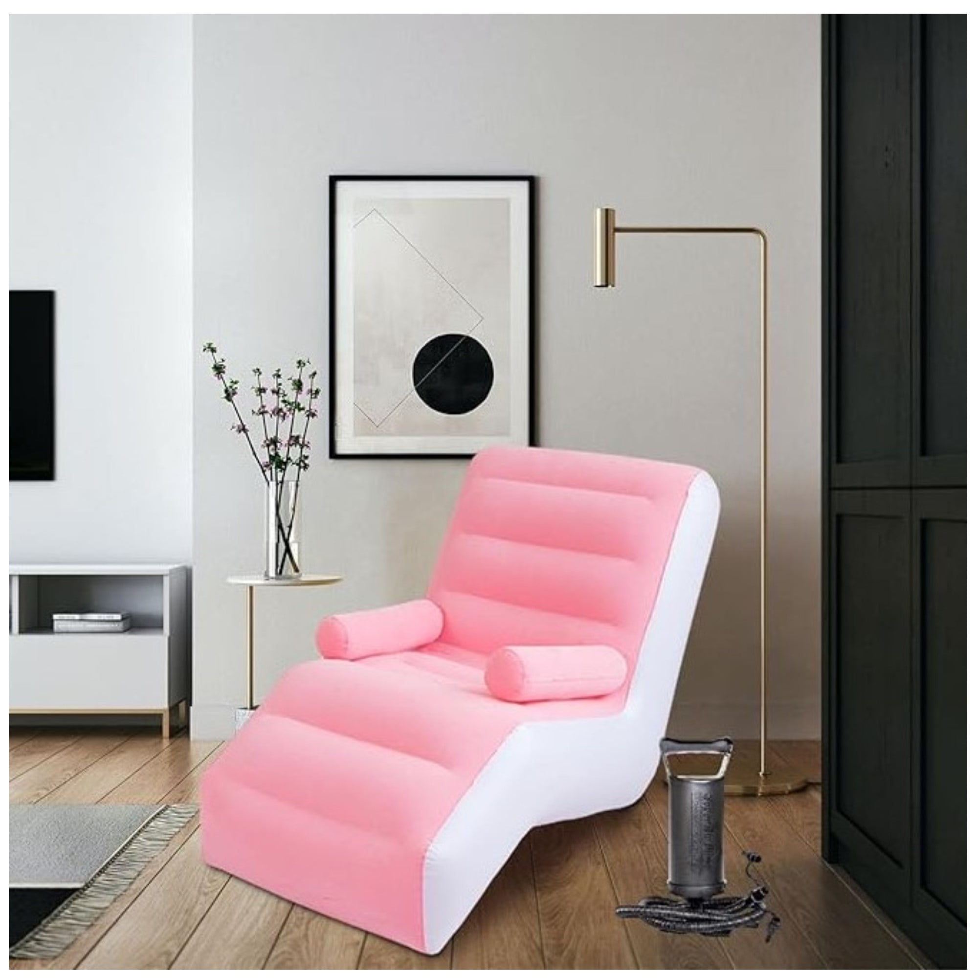 Citohome - Sillón Sofá Inflable Perezoso Con Apoya Brazos En Color Rosa