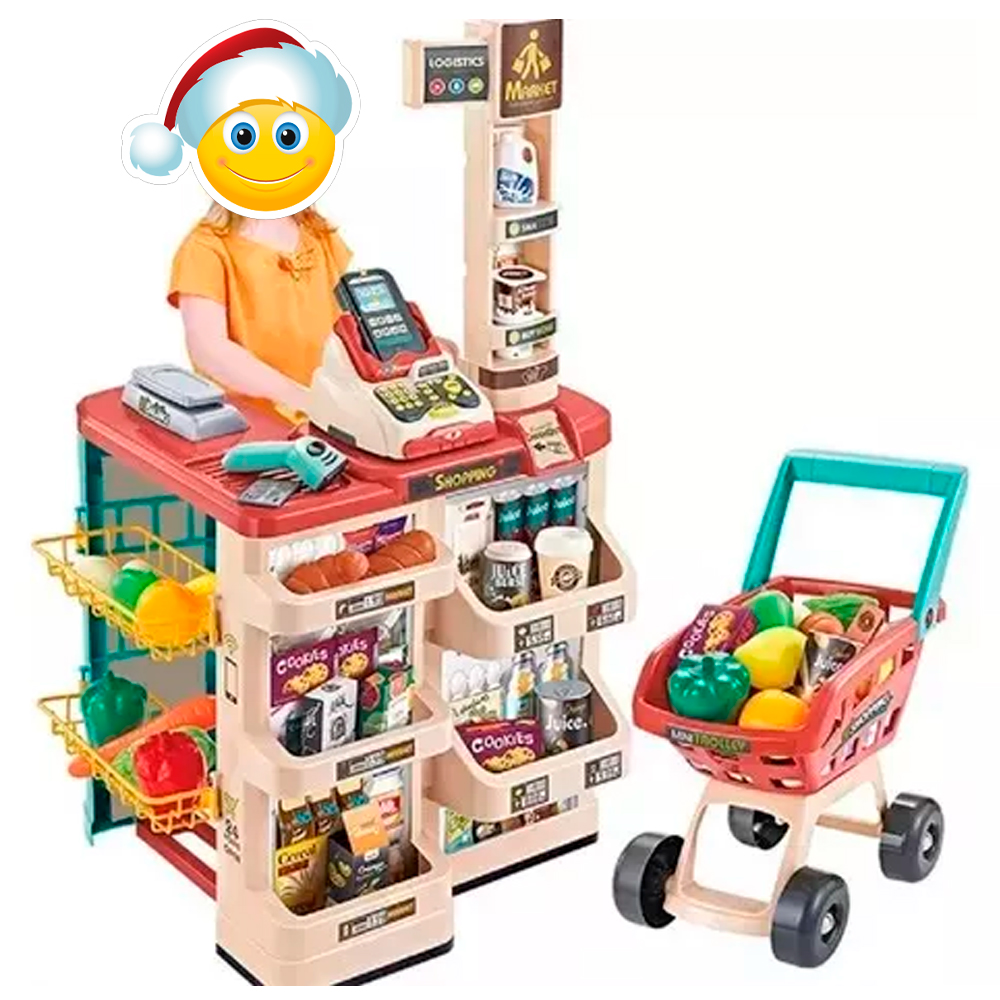 Jiacheng - Juego De Supermercado Realista Para Niños Set 48 Piezas