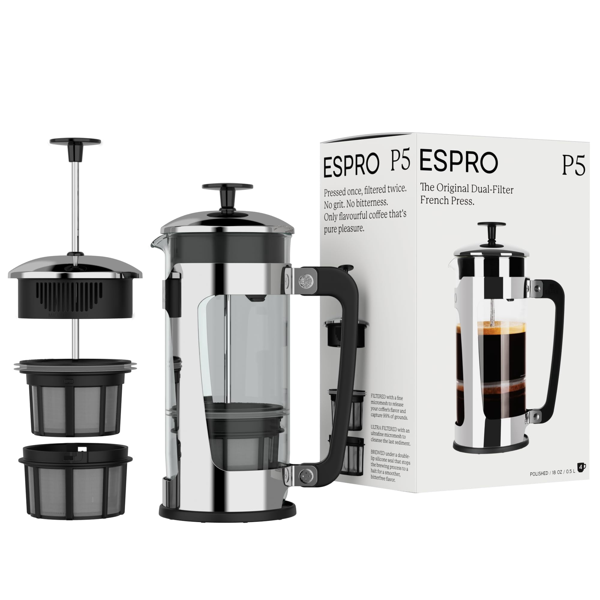 Cafetera De Prensa Francesa Espro P5 530 Ml Negra