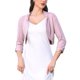 thumbnail image 1 of INSPIRE CHIC Bolero Shrug para mujeres, elegante cárdigan de punto abierto con mangas 3/4 XS Rosa, 1 of 6