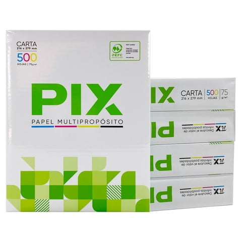 Pack 5 Resmas Carta Multipropósito Pix 500 Hojas 75Gr