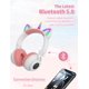 thumbnail image 5 of Auriculares YUSONIC Unicorn Kids Bluetooth plegables en blanco y rosa, 5 of 7