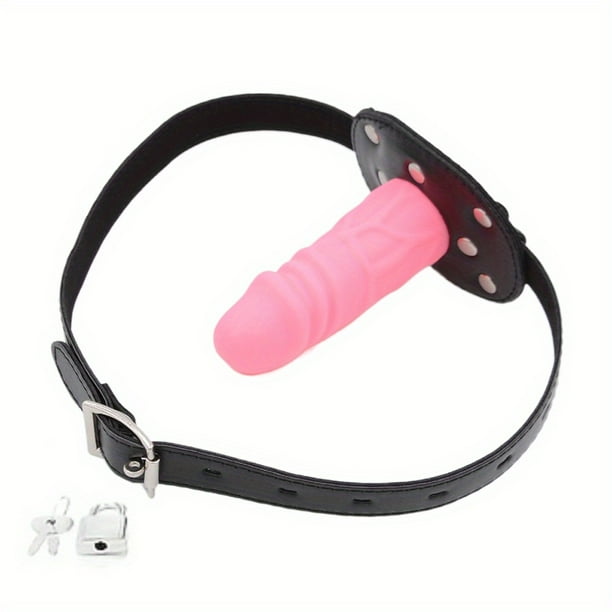 1pc BDSM Silicone Penis Plug Dildo with Open Mouth Gag for Fetish Play and Bondage Sex Games for Couples