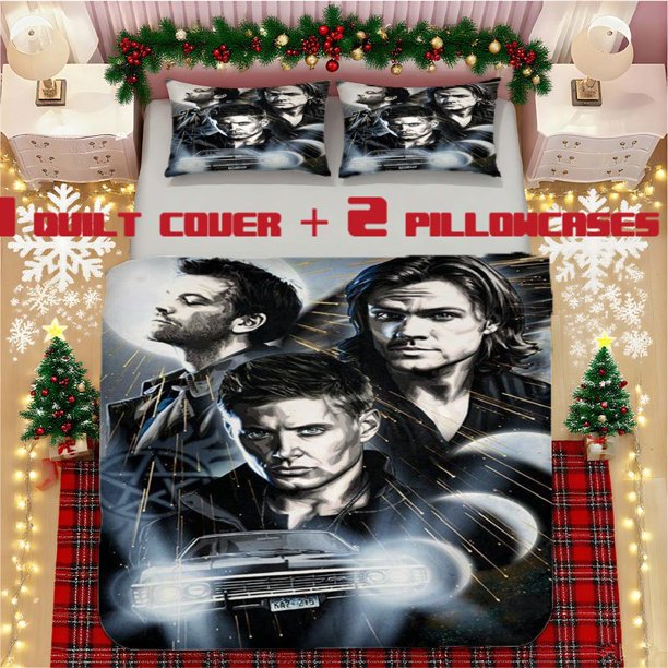 Supernatural Theme Printed Soft Bedding Set Polyester Material for Decoration and Warmth Perfect for Bedrooms or Guest Rooms \u2013 Unique Holiday Gift