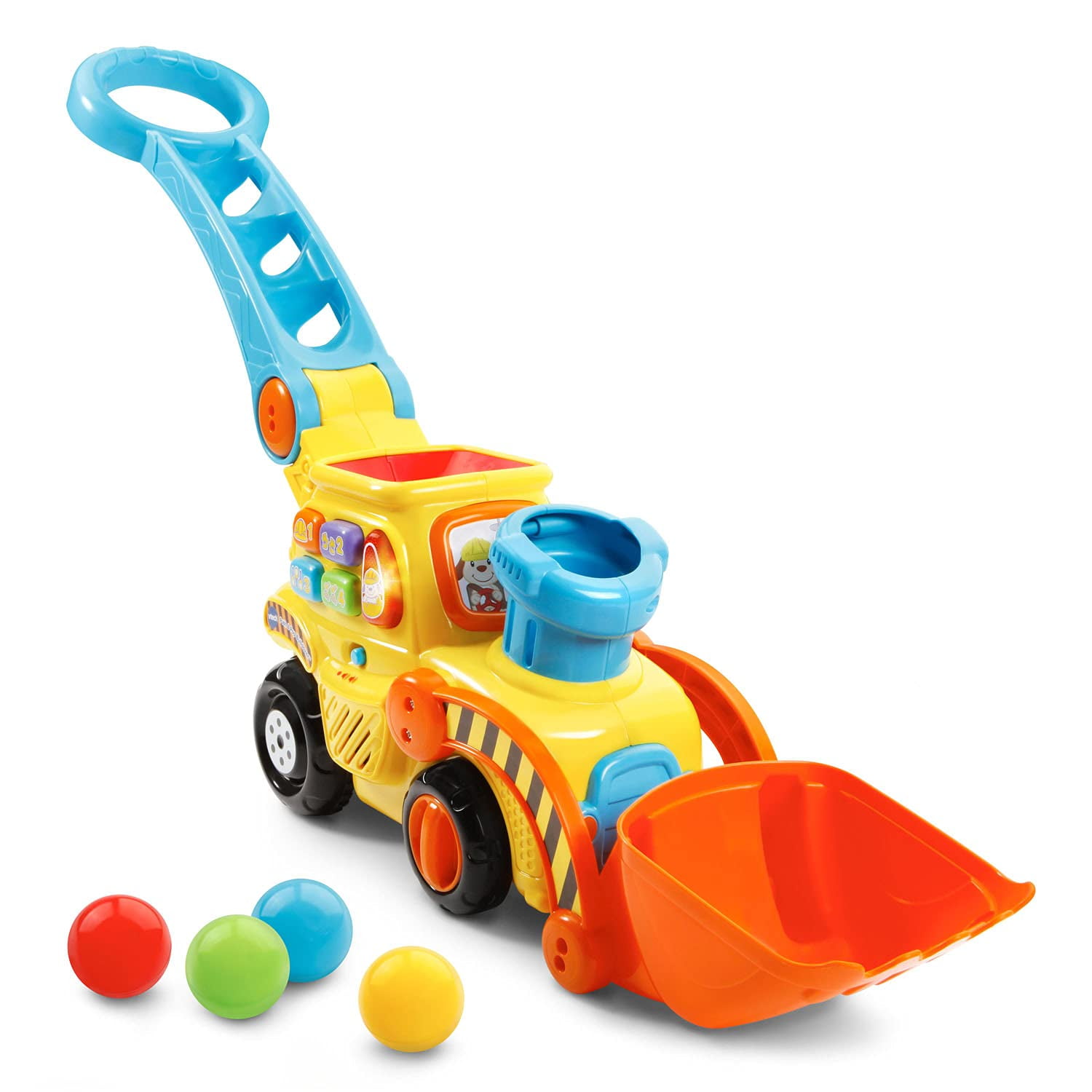 Toy Vtech Pop-a-balls Push & Pop Bulldozer Con Música, Color Amarillo