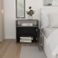 Tuhome - Velador 1 Puerta Bigaf 54,1X52X42,3 Cm Milan Y Wengue