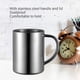 thumbnail image 5 of Tazas de café para acampar, irrompibles, de acero inoxidable de doble pared con asa (juego de 2), 5 of 7