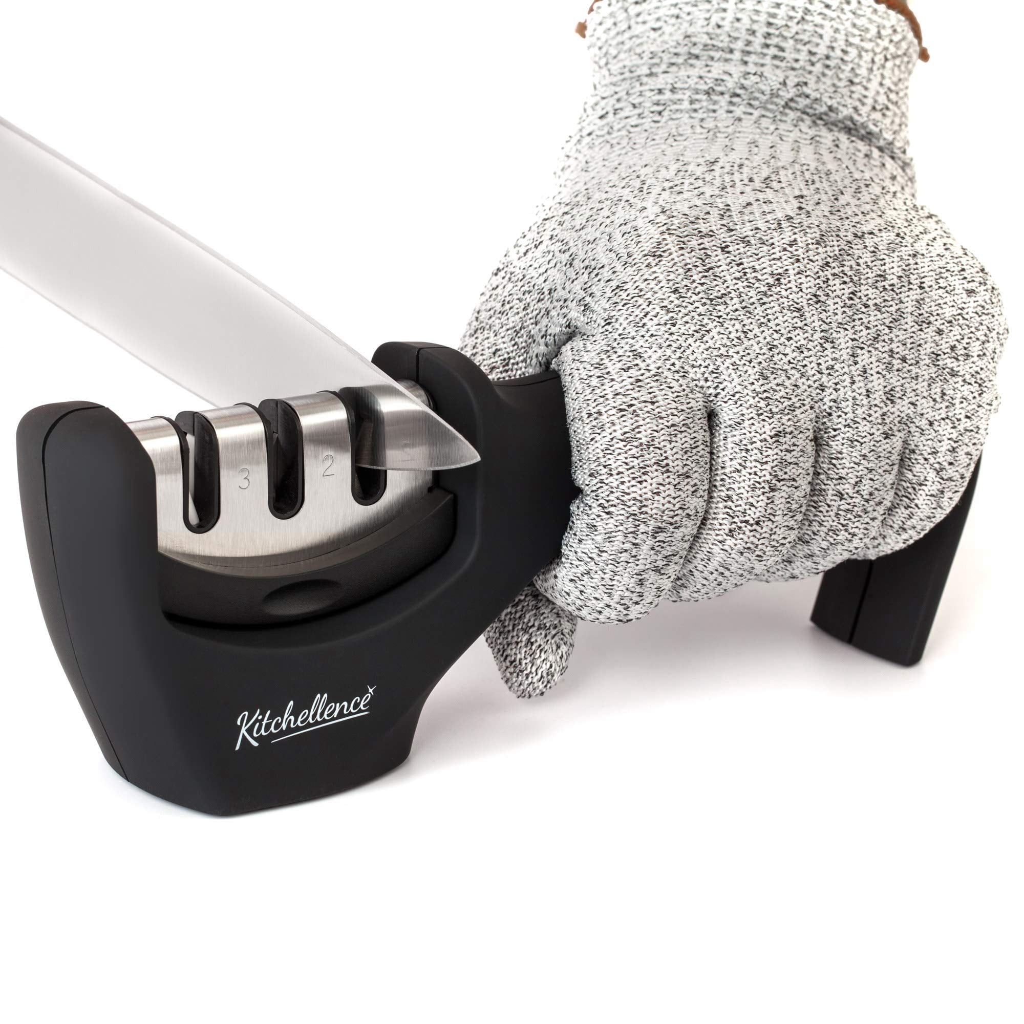 Kitchellence - Knife Accessories Afilador De Cuchillos (3 Etapas) Color Negro