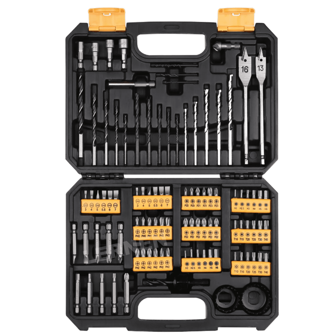 Lernen - Maletín De 99 Puntas De Taladro, Brocas Y Dados