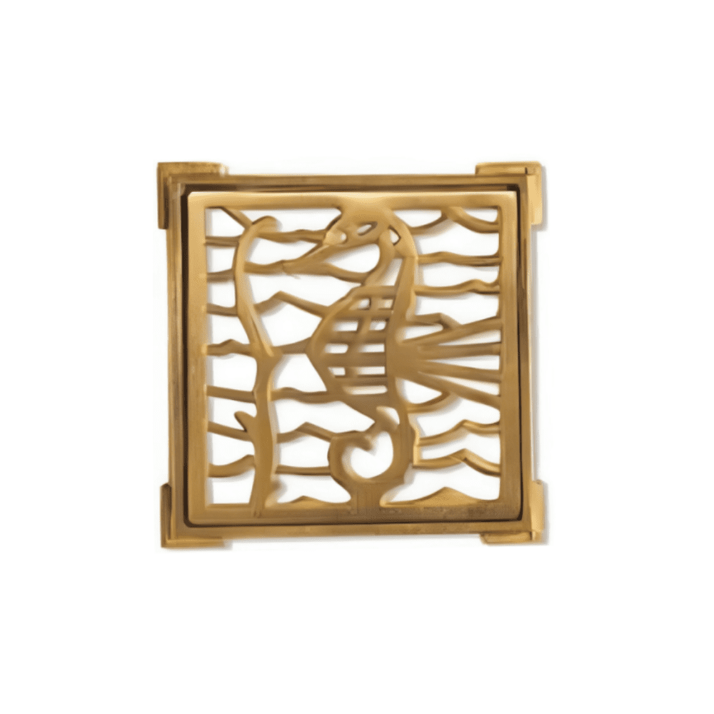 Genérico - Rejilla Pileta Bronce 140mm (6) Cuadrada