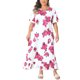 thumbnail image 1 of Agnes Orinda Talla Grande para Mujer Camisón Escolar Universitario Floral Cuello Redondo Manga Corta Dobladillo con Volantes Vestido de Dormir Ropa de Dormir Camisones 2X Blanco Rosa, 1 of 5