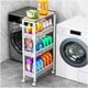 thumbnail image 1 of Carrito de almacenamiento Vivihomety Utility con tapa de madera enrollada de 4 niveles, 1 of 8