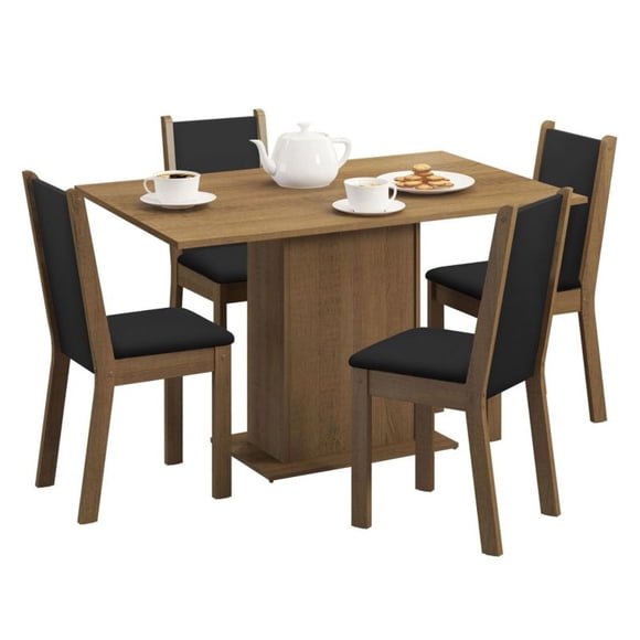 Juego Comedor 4 Sillas Celine Greco Café