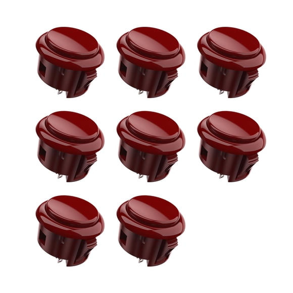 MAYFLASH 8 piezas MFBK-30 Botón pulsador de 30 mm – para consola de juegos arcade y joystick arcade MAYFLASH F300 F500 F700 Jamma (rojo)