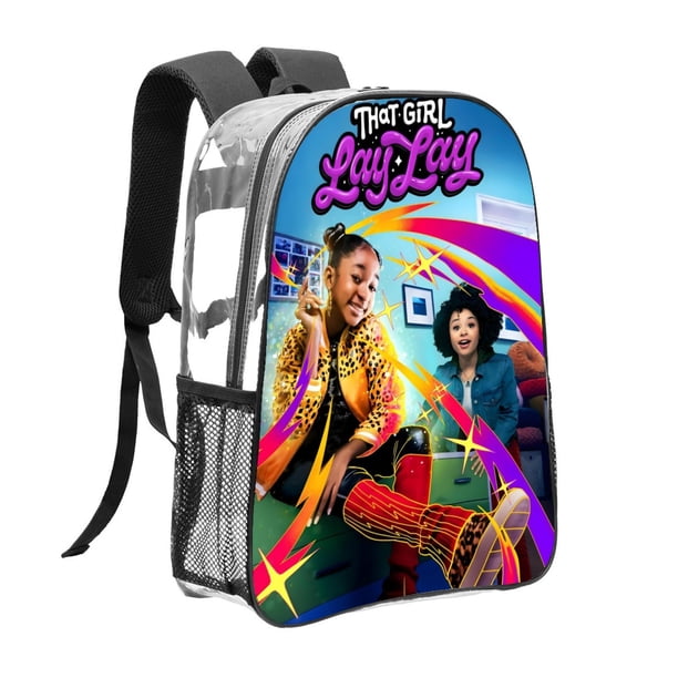 Esa Chica Lay LayMochila transparente temática, resistente y duradera, bolsa see-through para trabajo, deporte, universidad y viaje, 31 × 43 cm