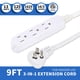 thumbnail image 2 of Cable De Extensión Para Interiores De 9 Pies Con 3 Salidas Paquete De 4 Blanco, 2 of 8