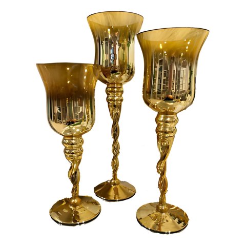 Genérico - Set 3 Portavelas Decorativo Copas Multifuncional Moderno Jhn