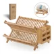 thumbnail image 1 of Secaplatos 2 Niveles Bambu Homely Escurridor Portacubiertos Café, 1 of 3