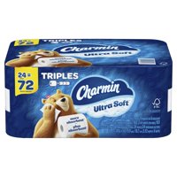Papel Higiénico Charmin Ultra Soft, 24 Rollos Triples = 72 Rollos Regulares