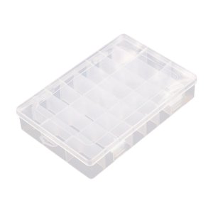 Magideal - Caja De Almacenamiento De Hilo De Coser, Soporte Para Hilo De Coser, Bolsa De Transporte, Compartimentos, Organizador, Equipo De Pesca Portátil, Caja , 24 Celdas