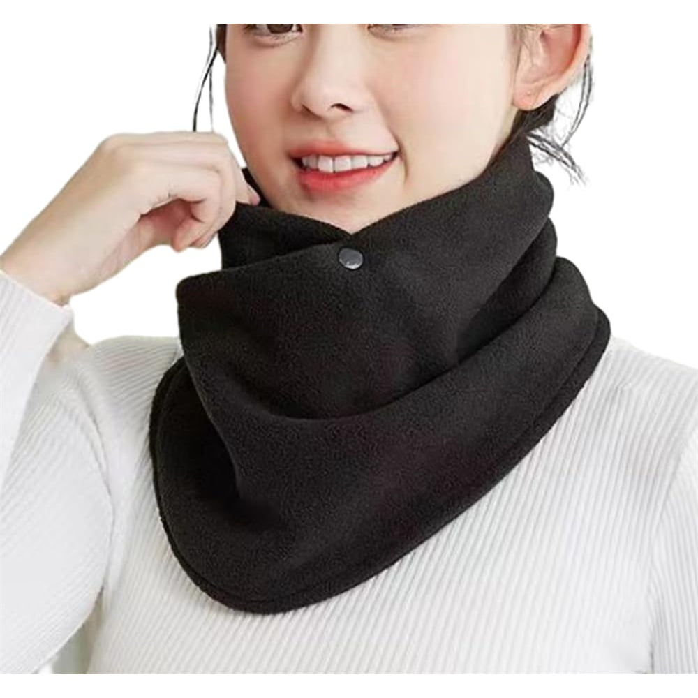 Xusx111 - Cuello Más Caliente Bufanda Para Mujer Espesado Cuello Caliente Gaiter Con Dos Botones Montar Bufanda Caliente A Prueba De Viento (negro)