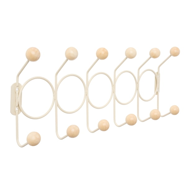 1 Paquete de Perchero de Pared, Gancho para Abrigos, Perchero para Sombreros, Ganchos de Pared para Colgar con 12 Ganchos para Entrada, Baño, Dormitorio Beige