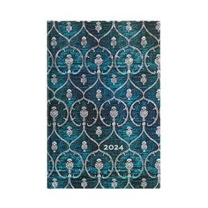 Paperblanks - Agenda 2024 Terciopelo Azul Blue Velvet, T.Dura, Vista Semanal, Mini
