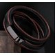 thumbnail image 2 of Pulsera de Cuero Multigiro Hombre Mujer Café con Negro, 2 of 3