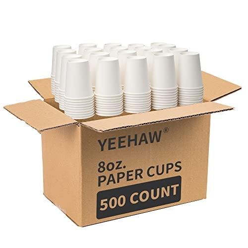 Yee-haw - Tazas De Café Desechables De Papel Yeehaw, 240 Ml, 500 Unidades, Color Blanco