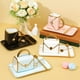 thumbnail image 3 of Juego de tazas de café Sliner en forma de bolso de cerámica con platillo, 310 ml x 4, 3 of 3