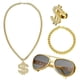 thumbnail image 1 of 4 Pieces Hip Hop Costume Kit, 80s 90s Rapper Accessoies, Gold Bracelet, Gold Chain, Sunglasses,Gold Ring, fo Partey Supplies Hip Hop Rapper Disco Partey Transparenteful, 1 of 7