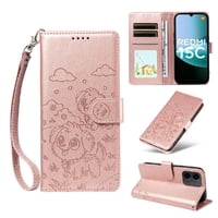 Funda Billetera Foxdock Compatible Con Xiaomi Redmi 15C, Diseño Perrito Tierno, Ranuras Para Tarjetas Y Soporte Plegable