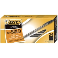 Bolígrafos Bic Cristal Xtra Bold De Tinta Negra, Paquete De 24