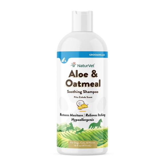 Champú Calmante NaturVet con aloe y avena para perros y gatos 473 ml