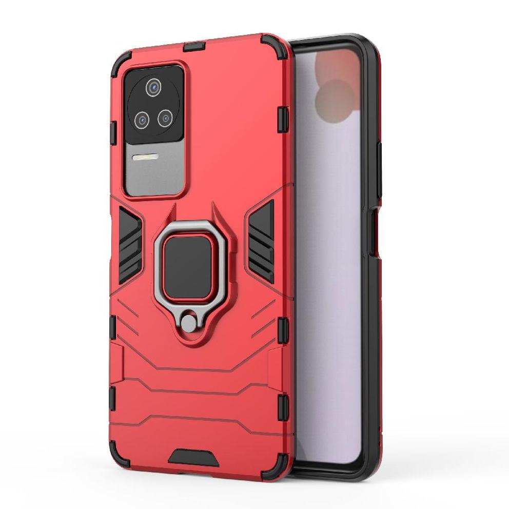 Custodia Per Xiaomi Poco F4 GT: Protettiva, Anello Porta E Supporto, Anticaduta - Nero