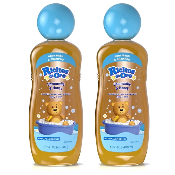 Shampoo y jabón corporal para bebé Ricitos de Oro 2 en 1 400 mL, paquete de 2