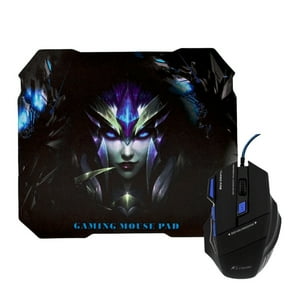 Genérico - Kit Mouse Gamer Mousepad Ergonomico Azul