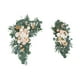 thumbnail image 1 of 2 Piezas Arco De Boda Flores Moderno Hecho A Mano Hojas Verdes Guirnalda De Flores Naranja Claro, 1 of 3
