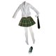 thumbnail image 2 of 1/6 Estudiante Uniforme Camisa Falda Zapatos De Lona Para 12 "Mujer Verde + Negro, 2 of 3