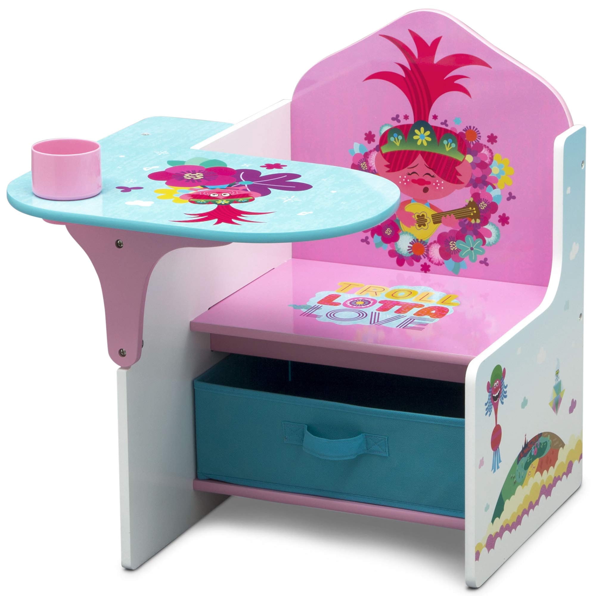 Delta Children - Escritorio Y Silla Infantil Delta Con Contenedor De Almacenamiento Trolls 52x58x59 Cm