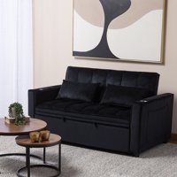 Daniels - Sofá Cama 2 Cuerpos Moderno Dallas Negro Kmp1Bk