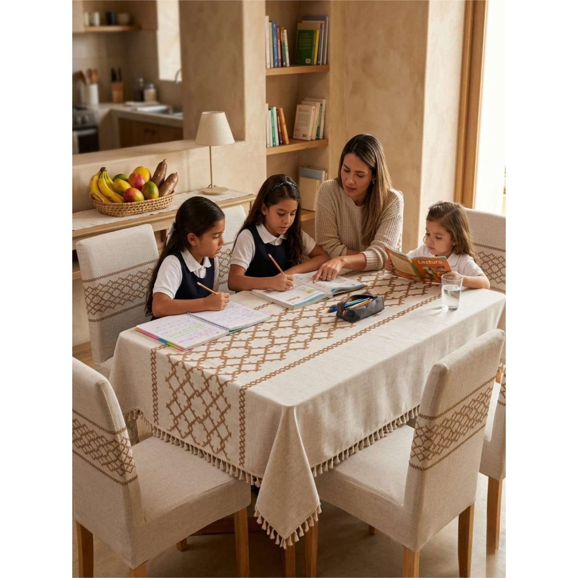 Todo Para El Hogar - Set De Mantel Antimanchas + 6 Fundas Sillas Elásticas