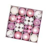 Magideal - 44 Uds Bolas De Navidad Adornos Adornos Decoración De Árbol De Navidad A Granel Bolas De Navidad Decorativas De 3-6Cm Para Festival De Aniversario Rosa Y Blanco