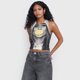 thumbnail image 3 of Polera Mujer Sin Mangas Print Rostro Negro Corona, 3 of 5