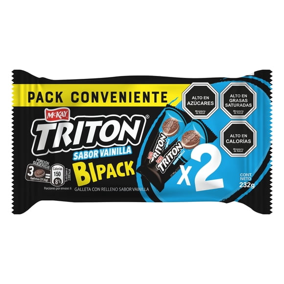 Galleta Tritón Vainilla Pack 2Un, 116 g